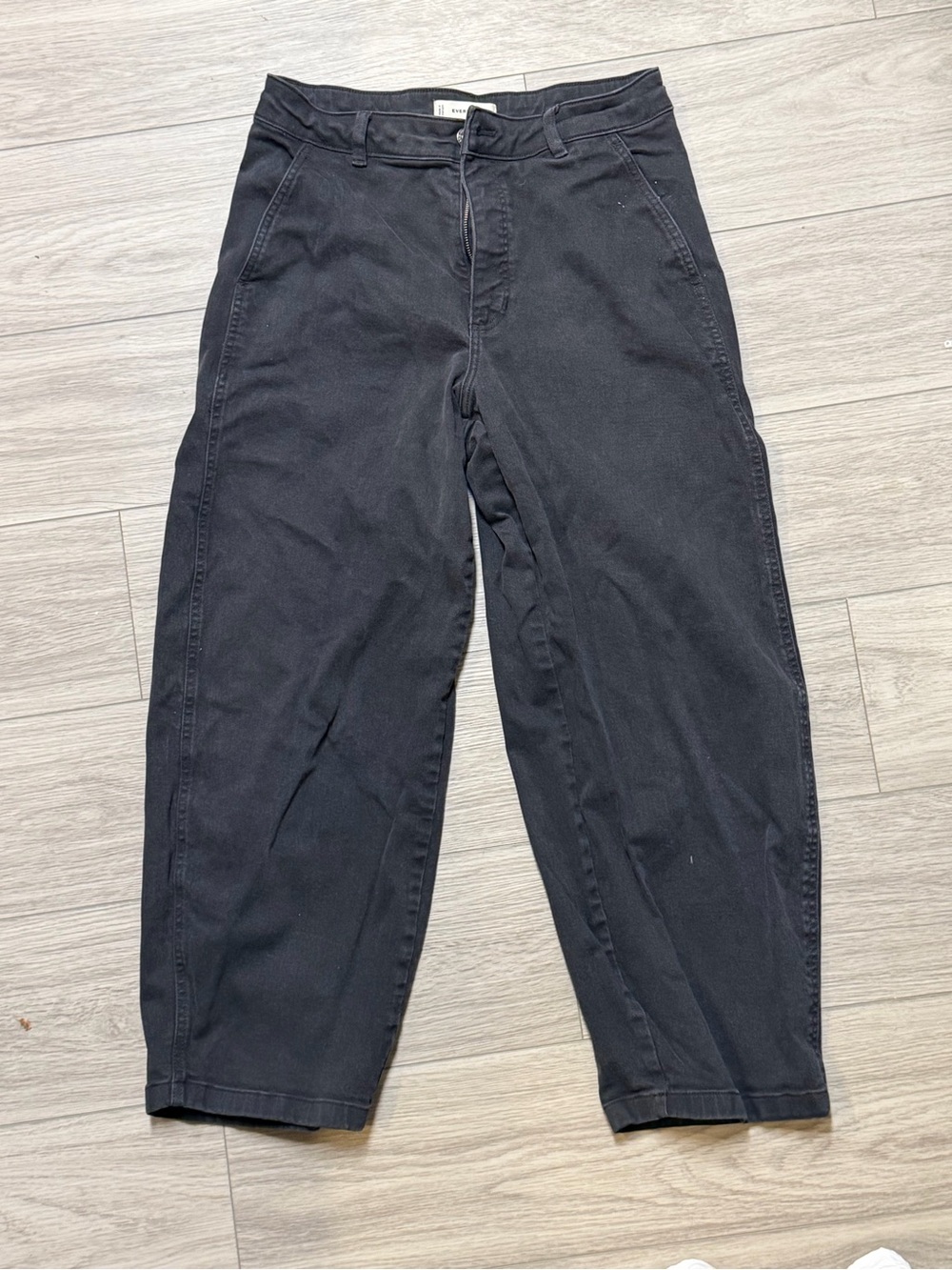 Everlane Utility Curve Pants - Barrell Leg Cotton Pants Black Size 10R